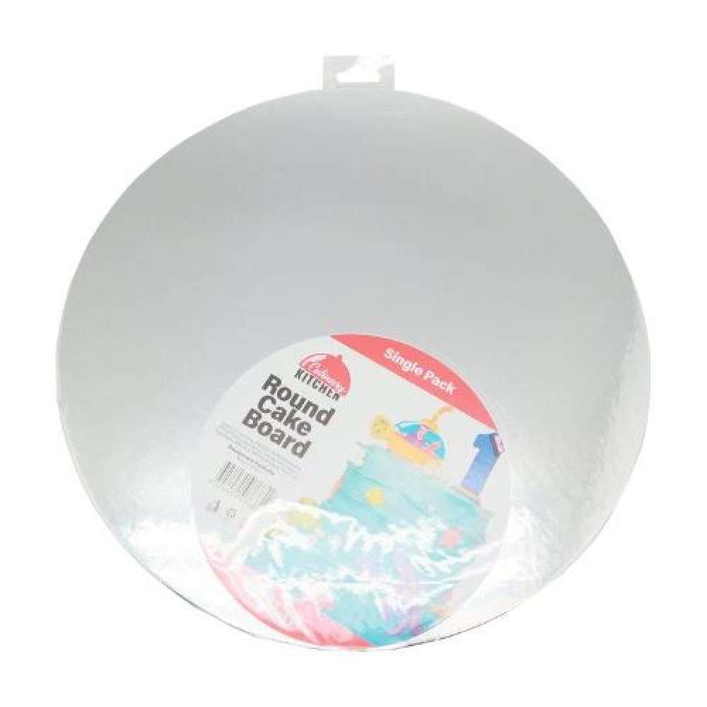 View Cake Board 30cm Round Silver