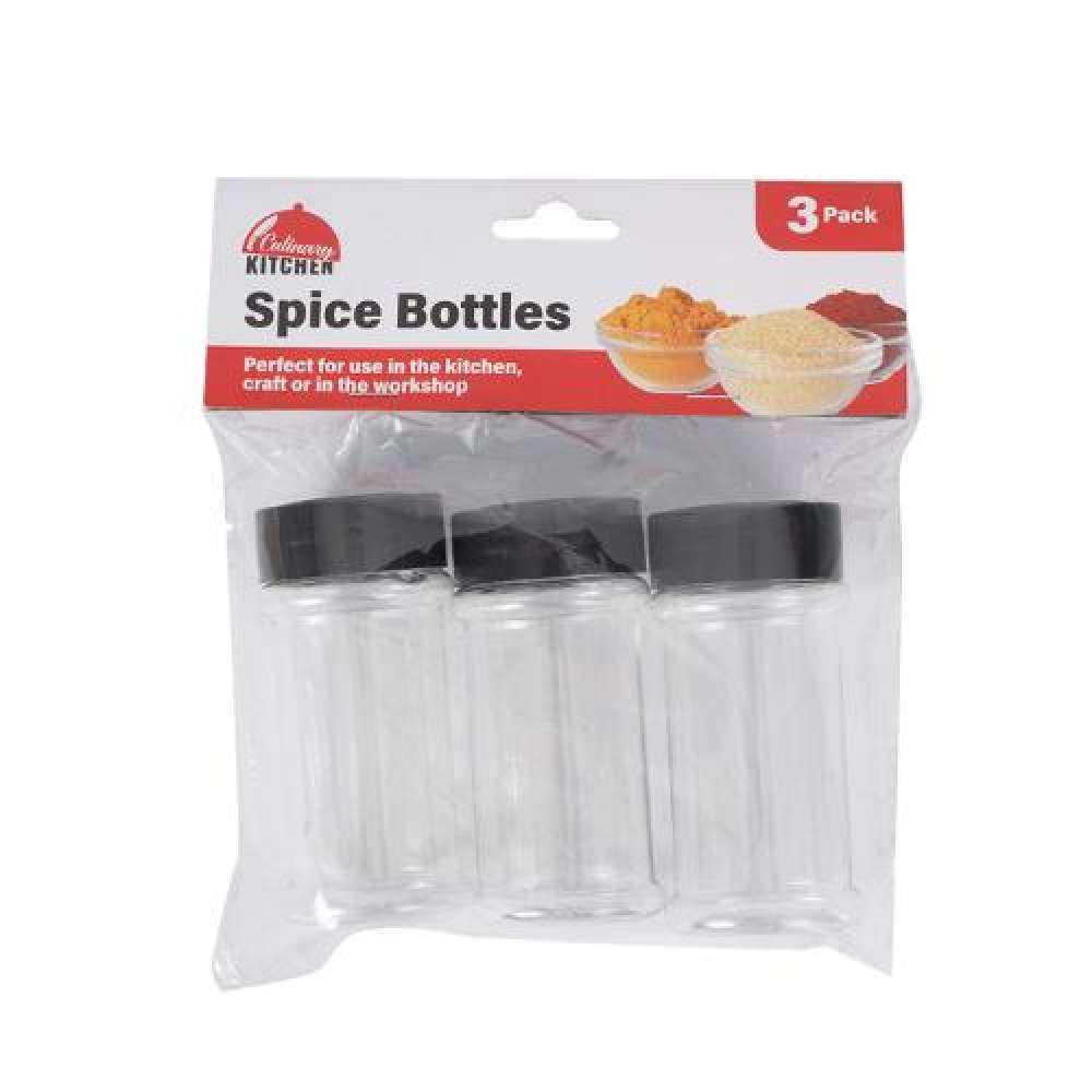 View Spice Bottles 3pk Plastic