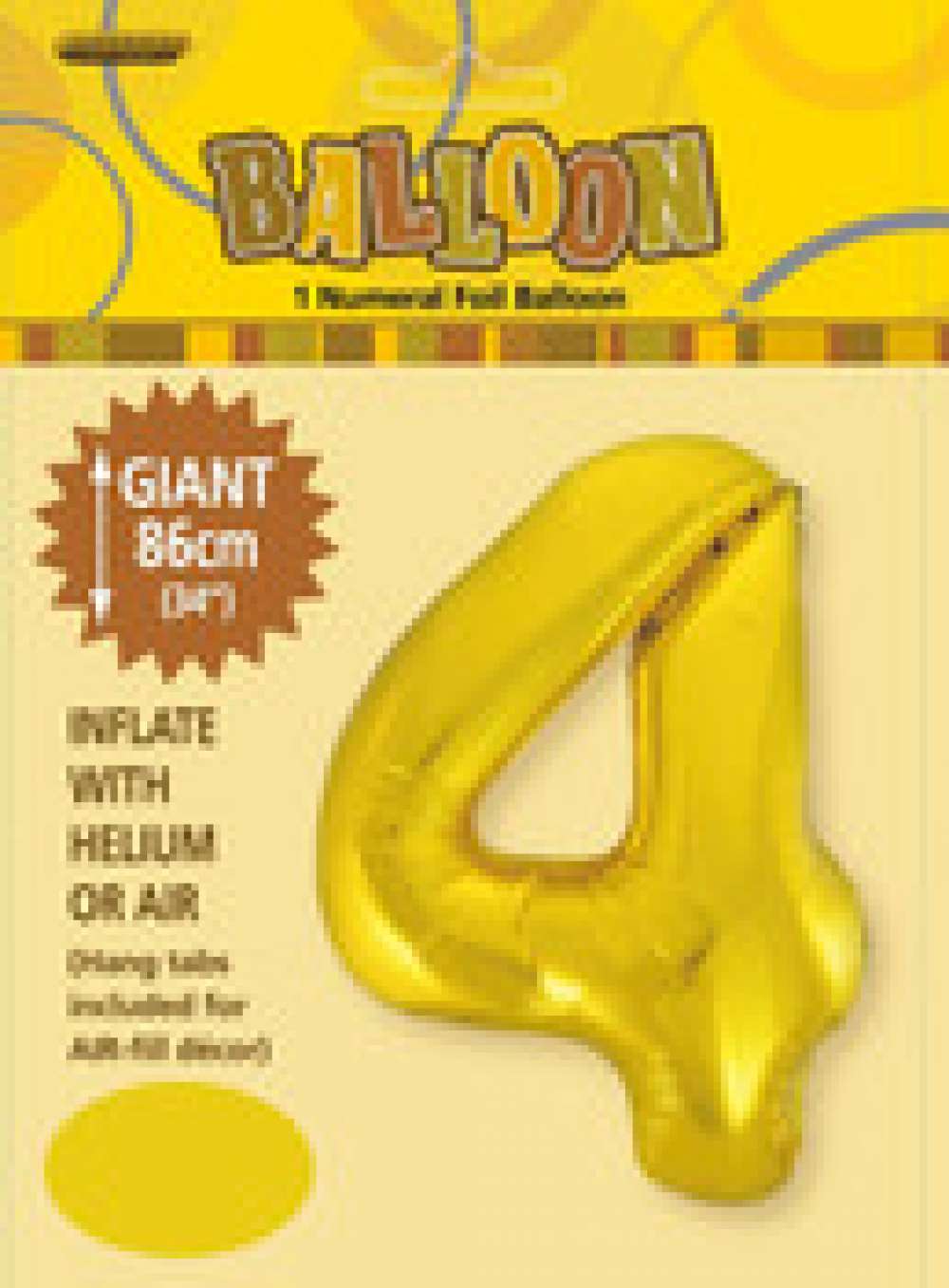 View Foil Balloon 34" Gold No. 4 