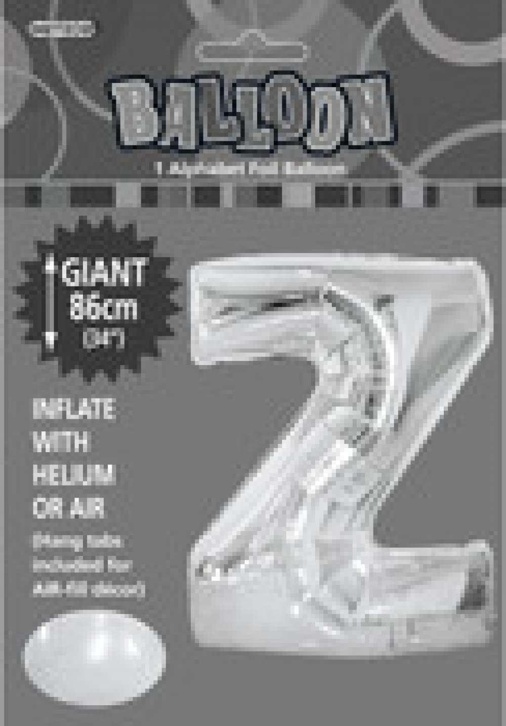 View Foil Balloon 34" Alphabet Silver Z 