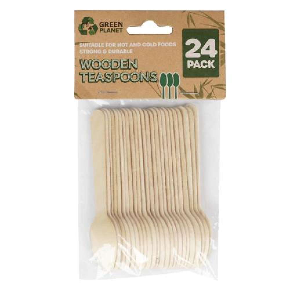 View Disposable Spoons Eco Wooden 24pk