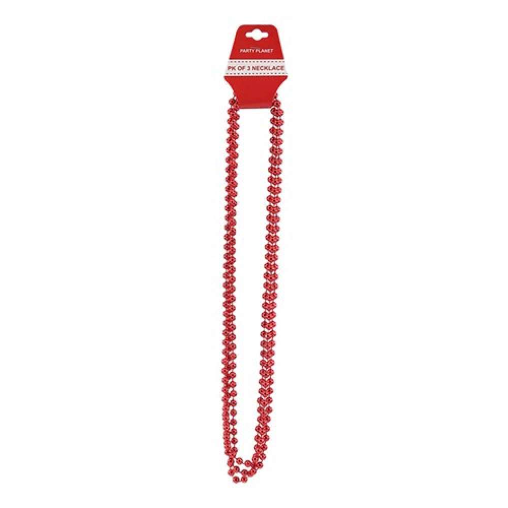 View Party Necklace Beaded Red