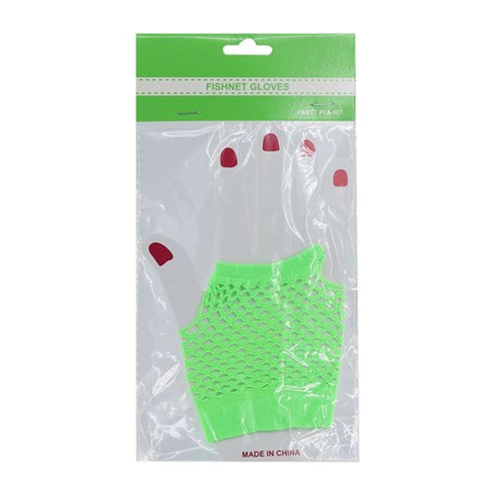 View Party Gloves Fish Net Hand Green