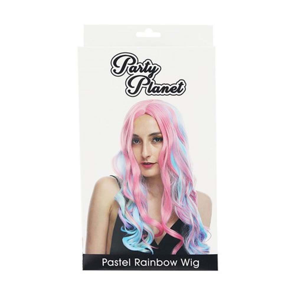 View Party Wig Long Pastel Rainbow