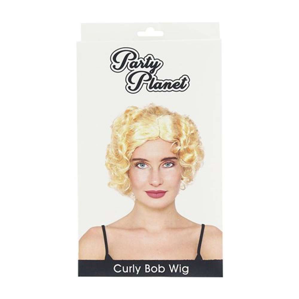 View Party Wig Bob Blonde Curly