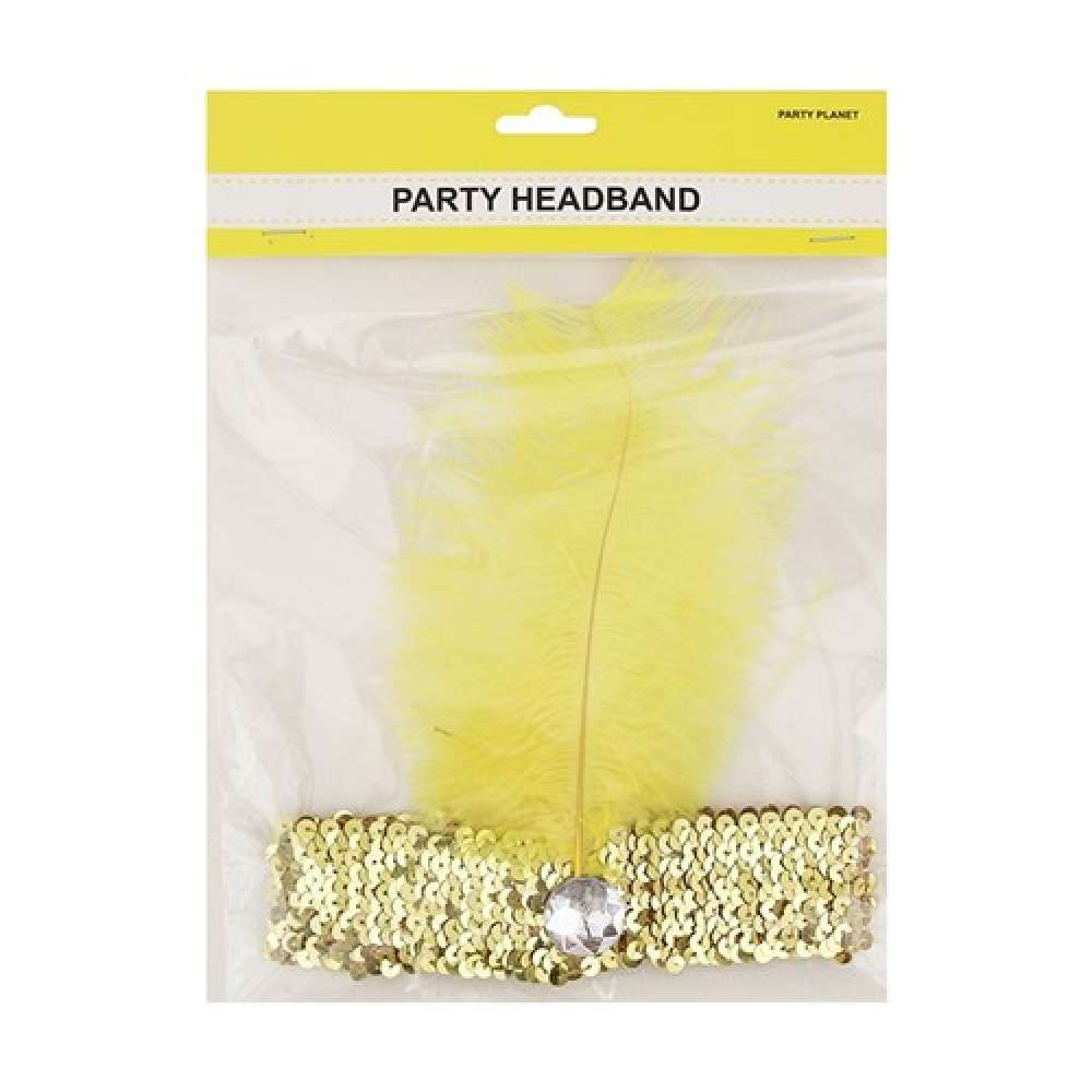 View Party Headband Charleston Sequin Gold 