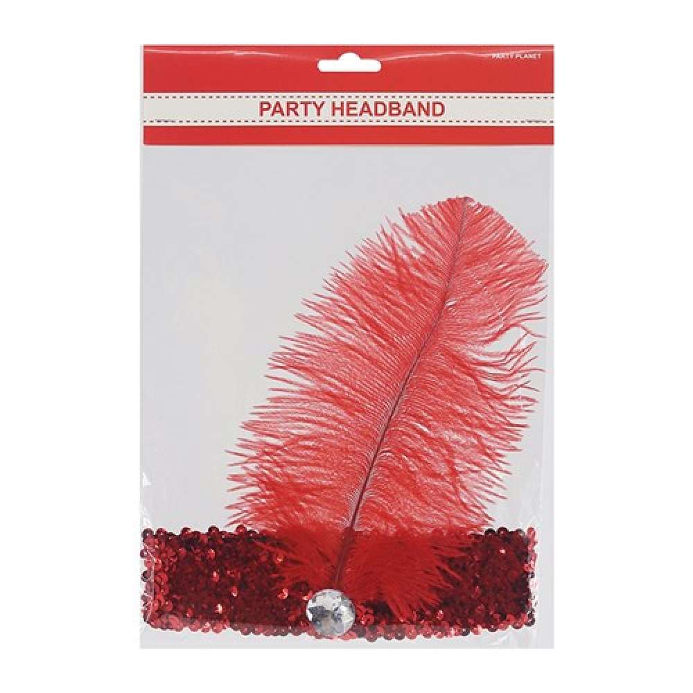 View Party Headband Charleston Sequin Red