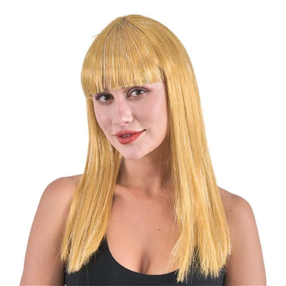 View Party Wig With Fringe Gold