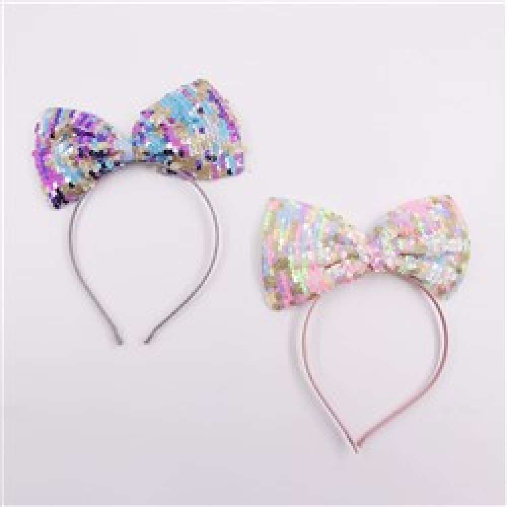 View Headband Sequin Bow 2Asst