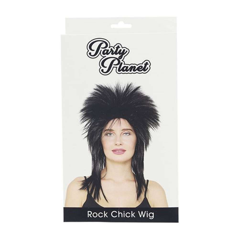 View Party Wig Rock and Roll Black