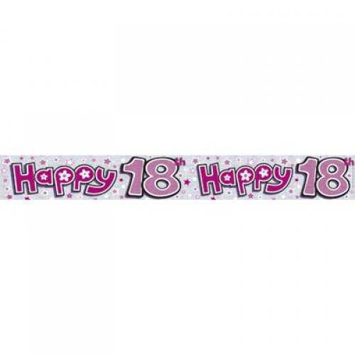 View Party Banner 18th Pink