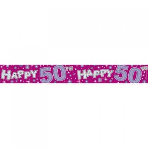 View Party Banner 50th Pink