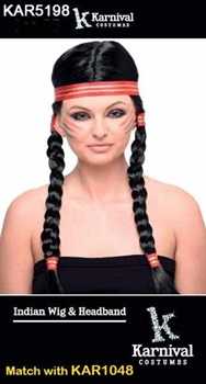 View Party Wig Indian with Headband