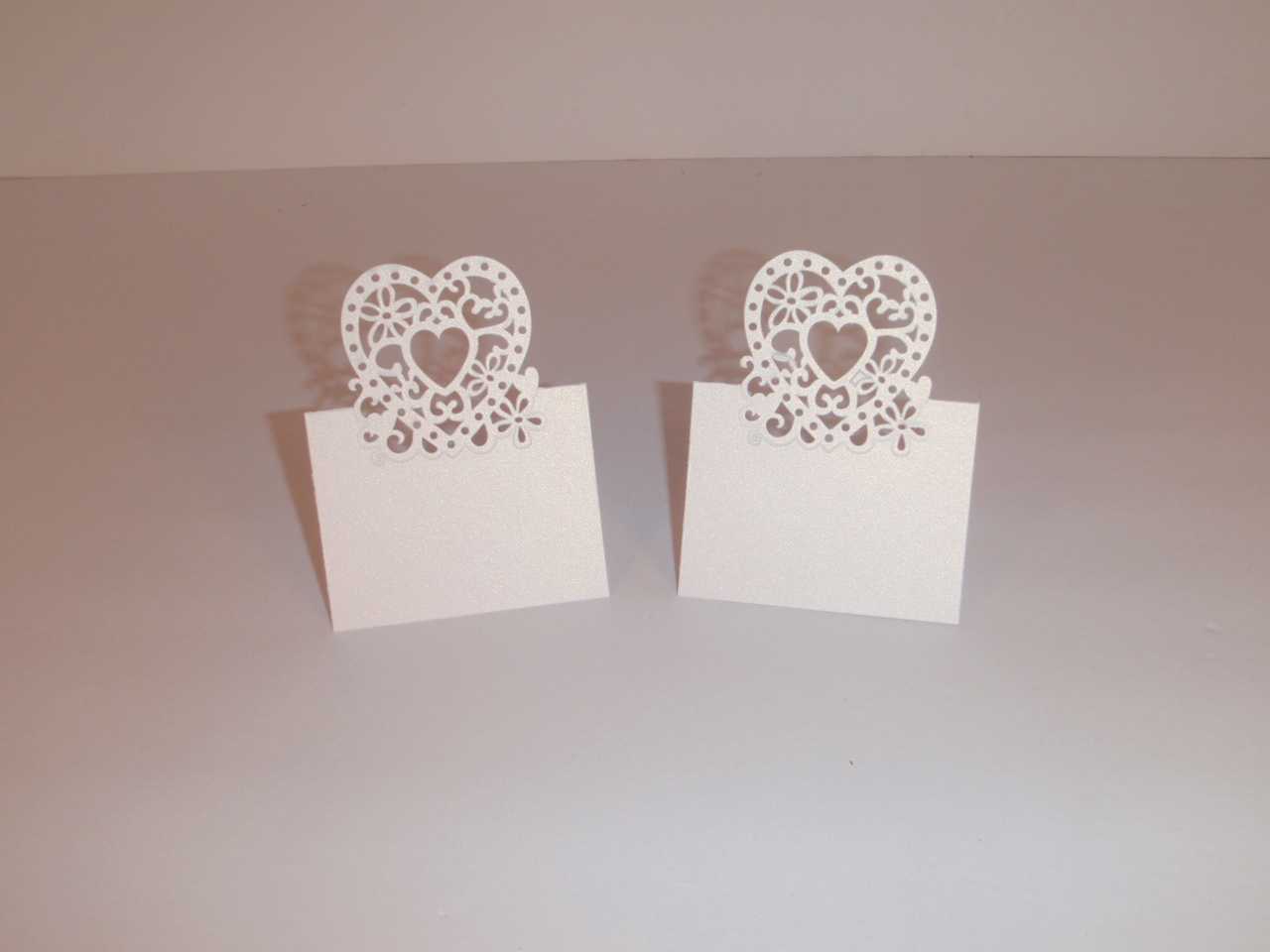 View Wedding Place Card Holder Heart 20pk