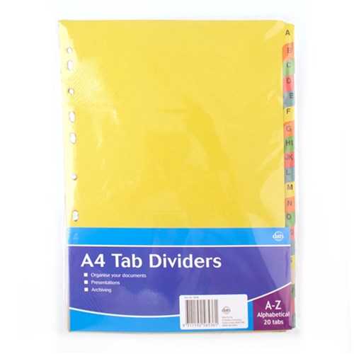 View Dividers A4 Tab Alphabet