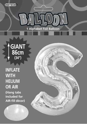 View Foil Balloon Letter S Silver