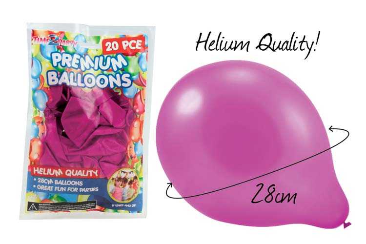 View Balloons 20pk Fuschia