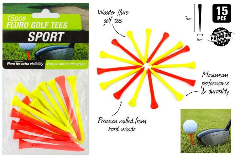 View Golf Tees 15pk Fluro