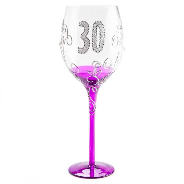 View Wine Glass Large Clear 30th