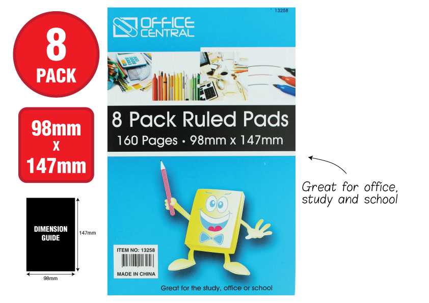 View Pad 8pk Ruled