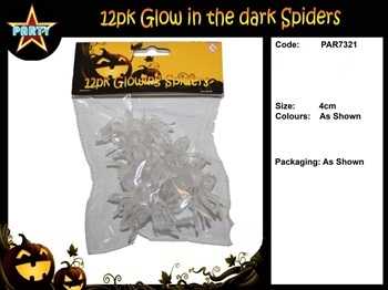 View Spiders 12pk Glow in the Dark