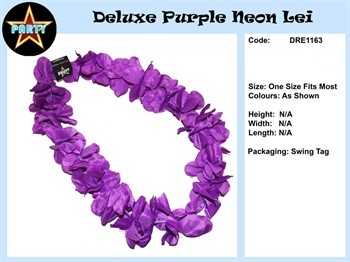 View Party Lei Solid Colour Purple