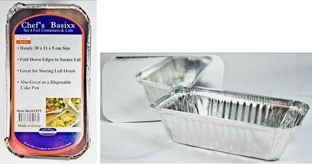 View Foil Takeaway Container 4pk Rectangle