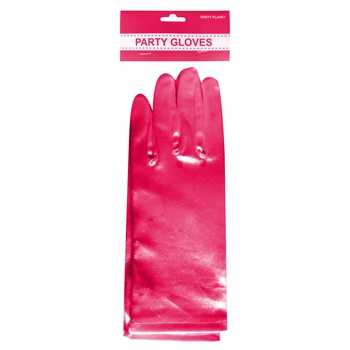View Party Gloves Short Satin Bright Pink