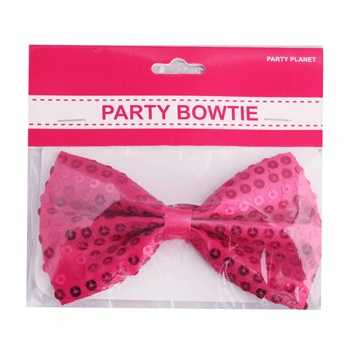 View Bow Tie Sequin Pink
