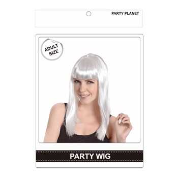 View Party Wig With Fringe White