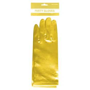 View Party Gloves Short Satin Yellow