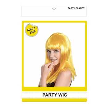 View Party Wig With Fringe Yellow