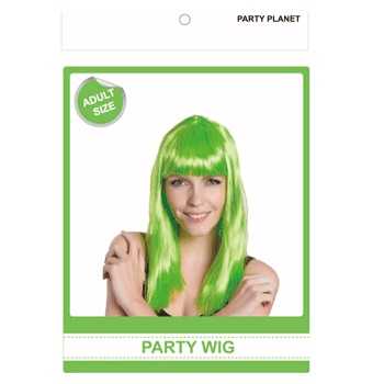View Party Wig With Fringe Green