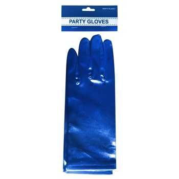 View Party Gloves Short Satin Dark Blue