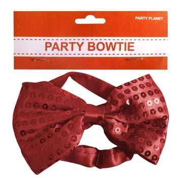 View Bow Tie Party Sequin Red