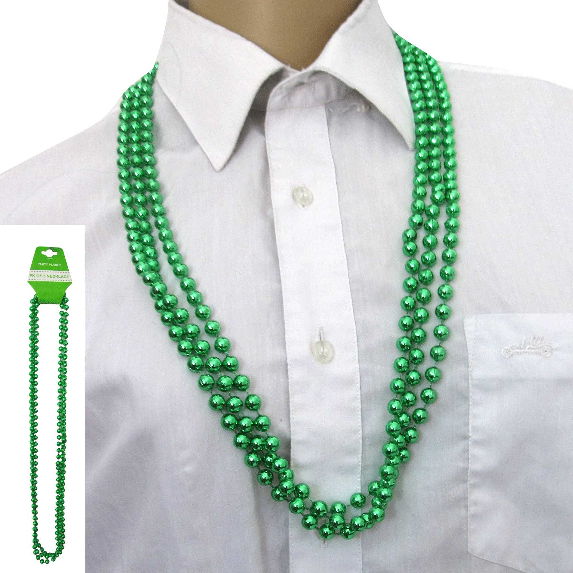 View Party Necklace Beaded Green