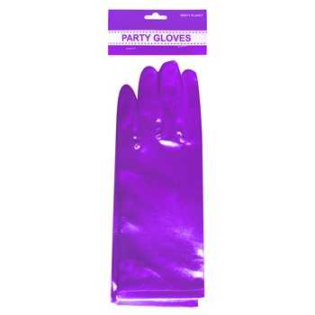 View Party Gloves Short Satin Purple