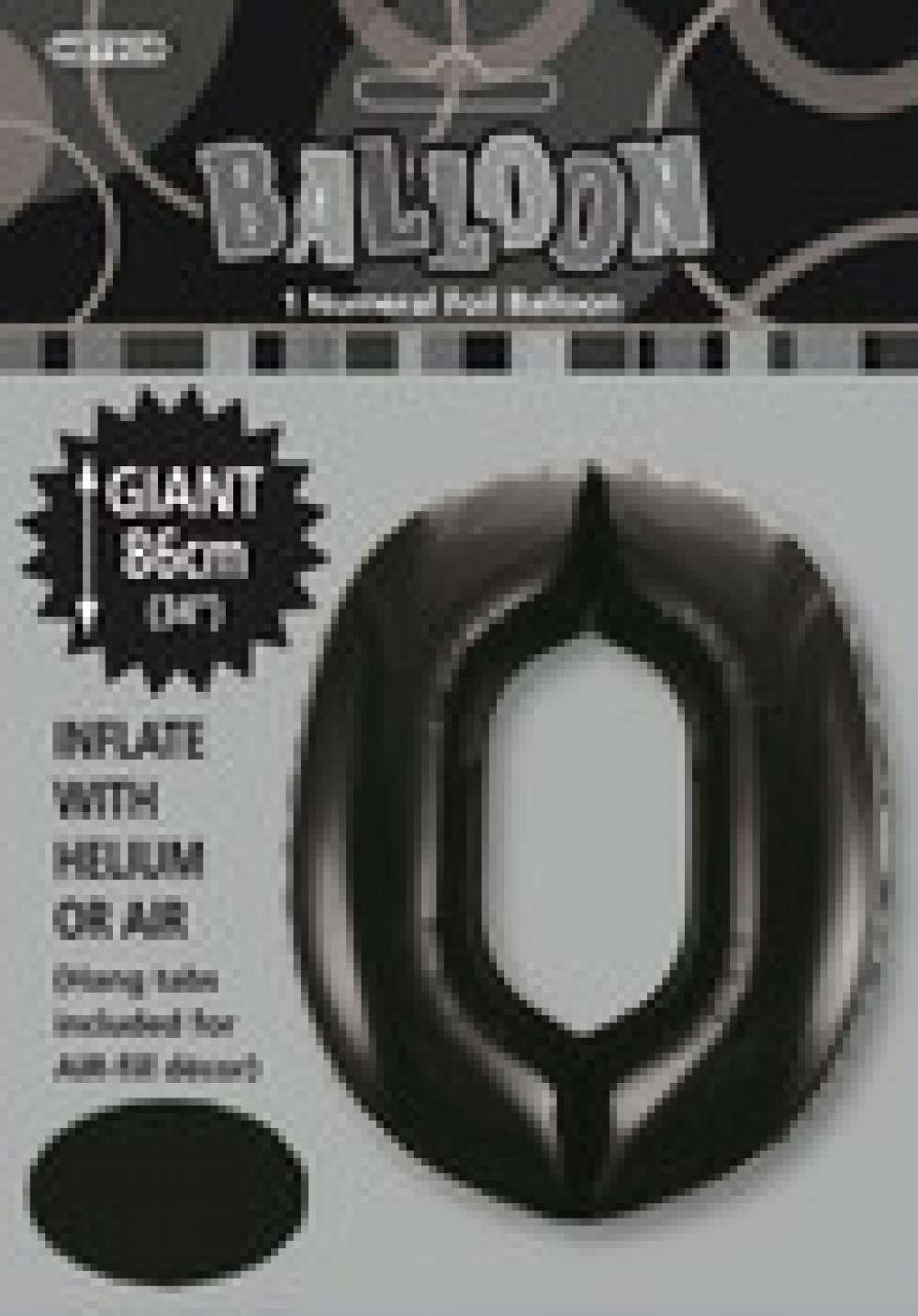 View Foil Balloon 34" Black Jumbo NO 0