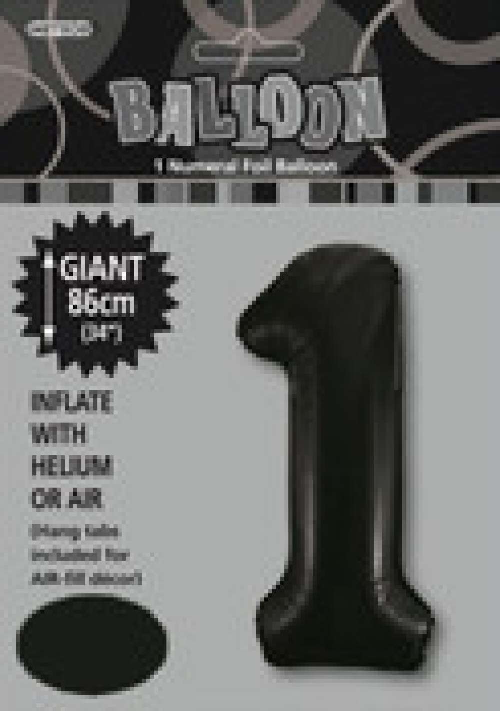 View Foil Balloon 34" Black Jumbo NO 1