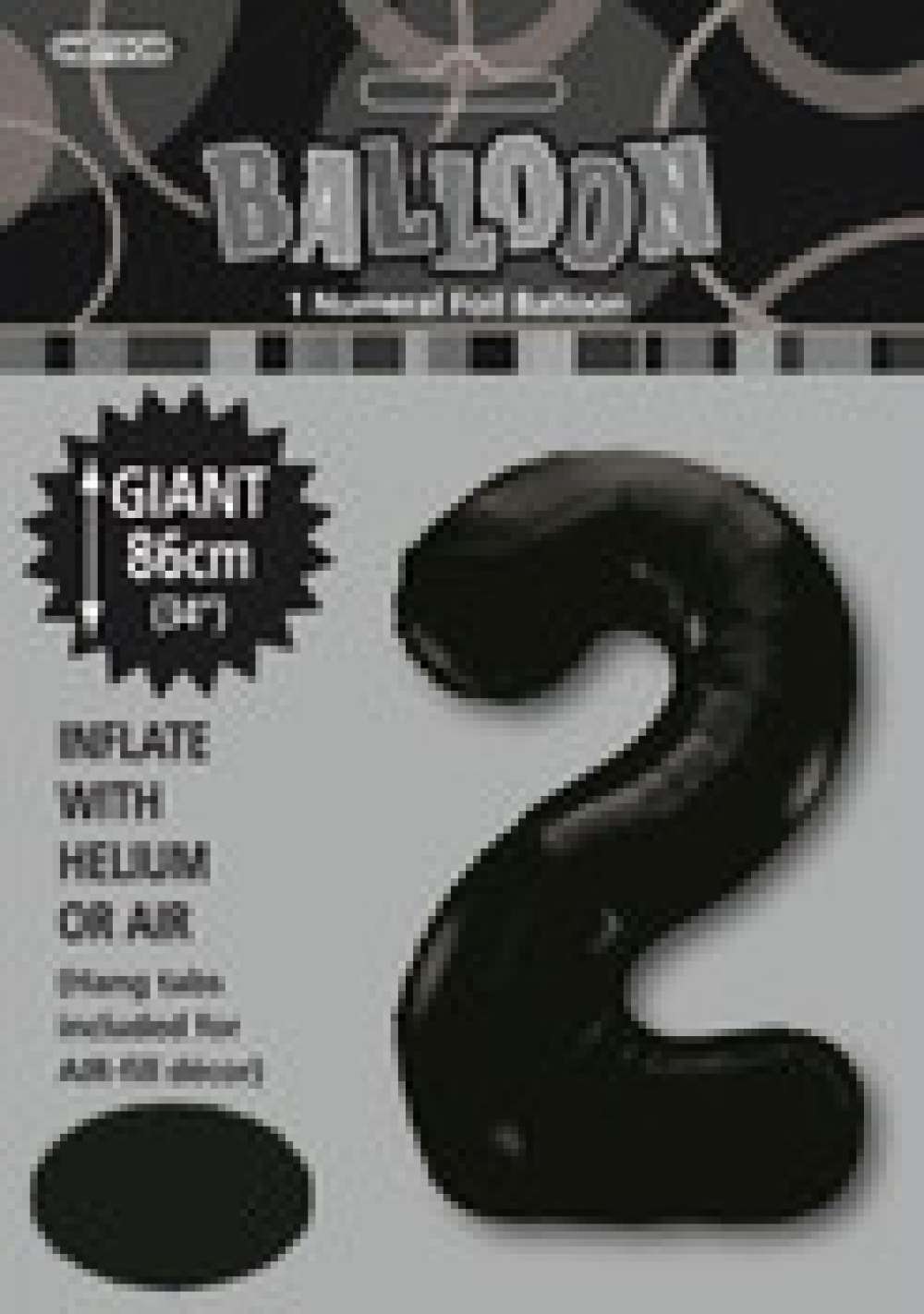 View Foil Balloon 34" Black Jumbo NO 2