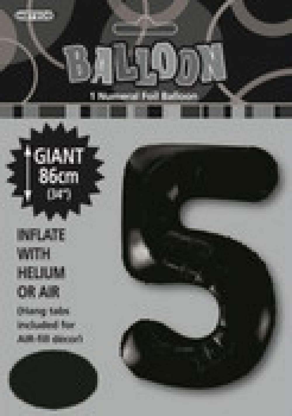 View Foil Balloon 34" Black Jumbo NO 5