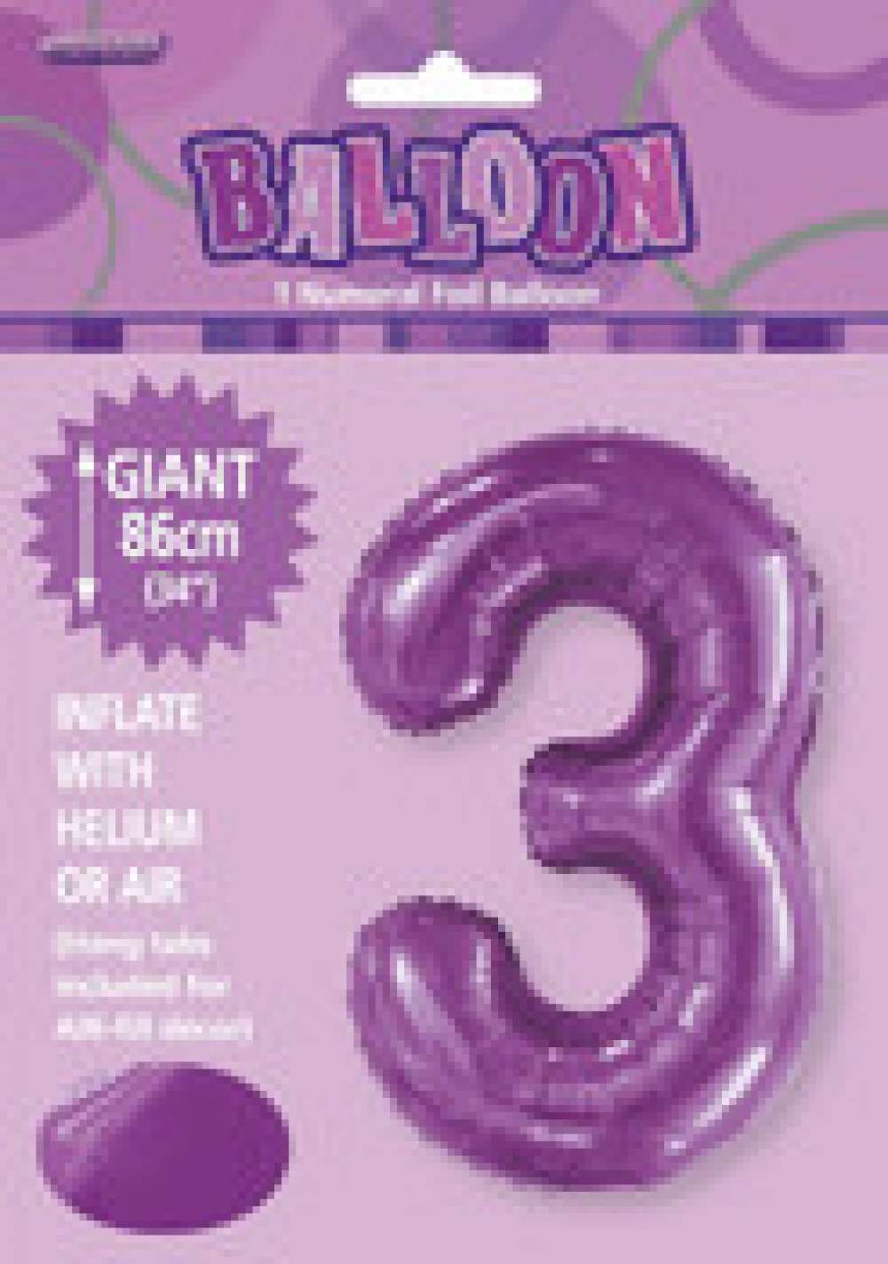 View Foil Balloon 34" Purple Jumbo NO 3