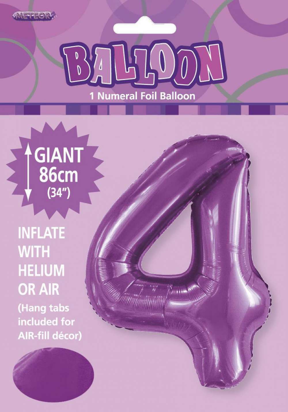 View Foil Balloon 34" Purple Jumbo NO 4 