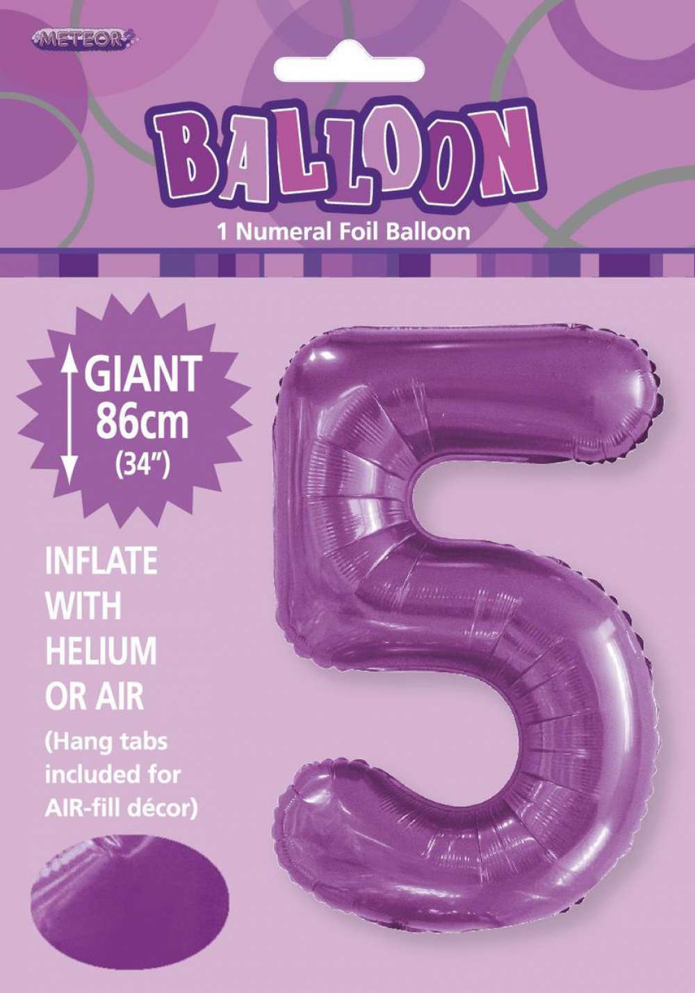 View Foil Balloon 34" Purple Jumbo NO 5