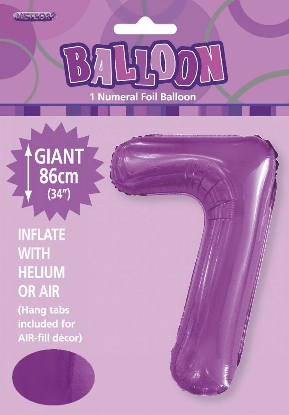 View Foil Balloon 34" Purple Jumbo NO 7