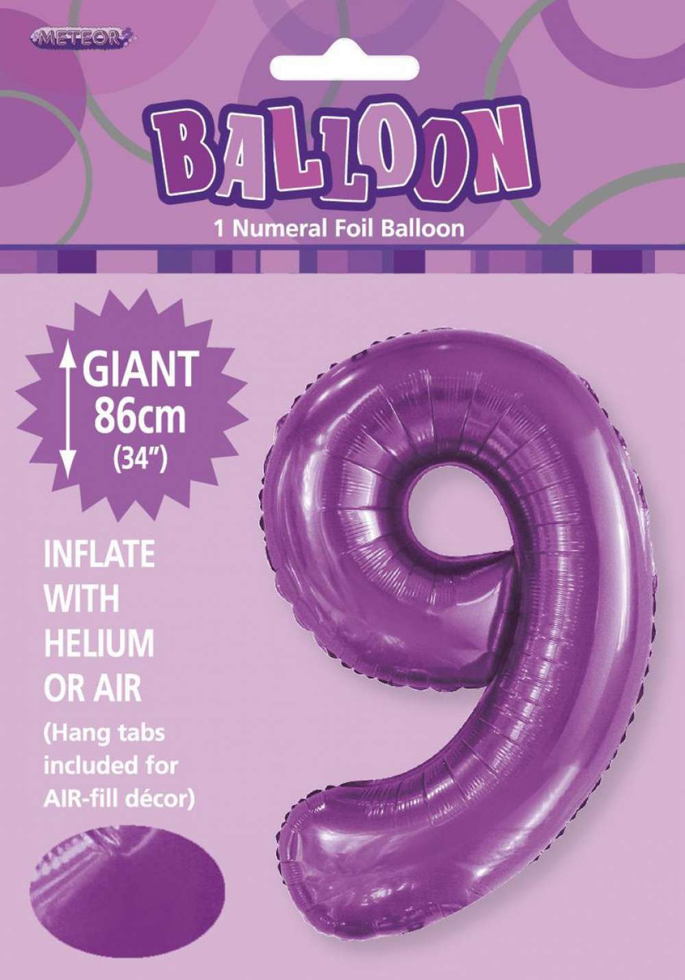 View Foil Balloon 34" Purple Jumbo NO 9