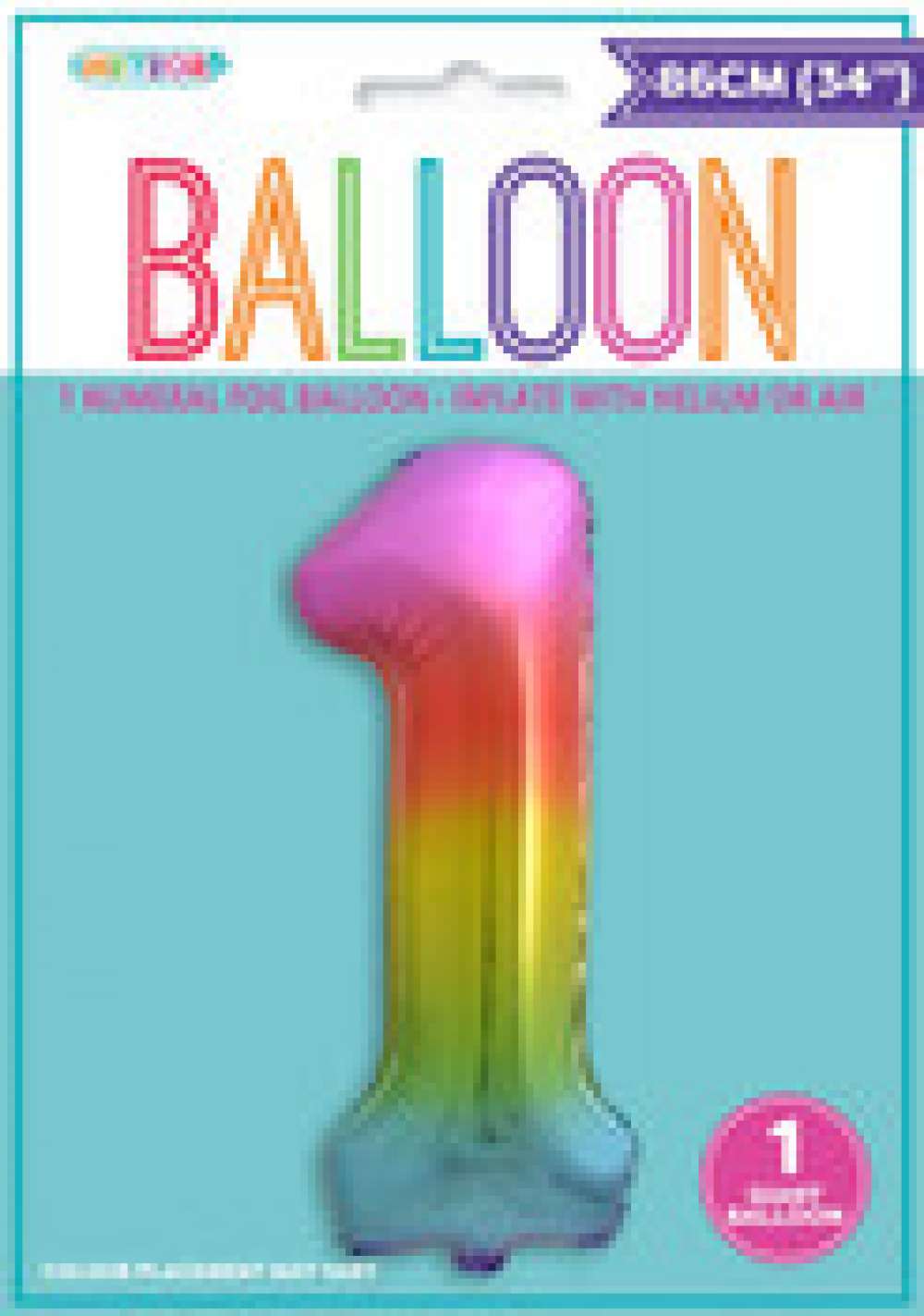 View Foil Balloon 34" Rainbow Jumbo NO 1