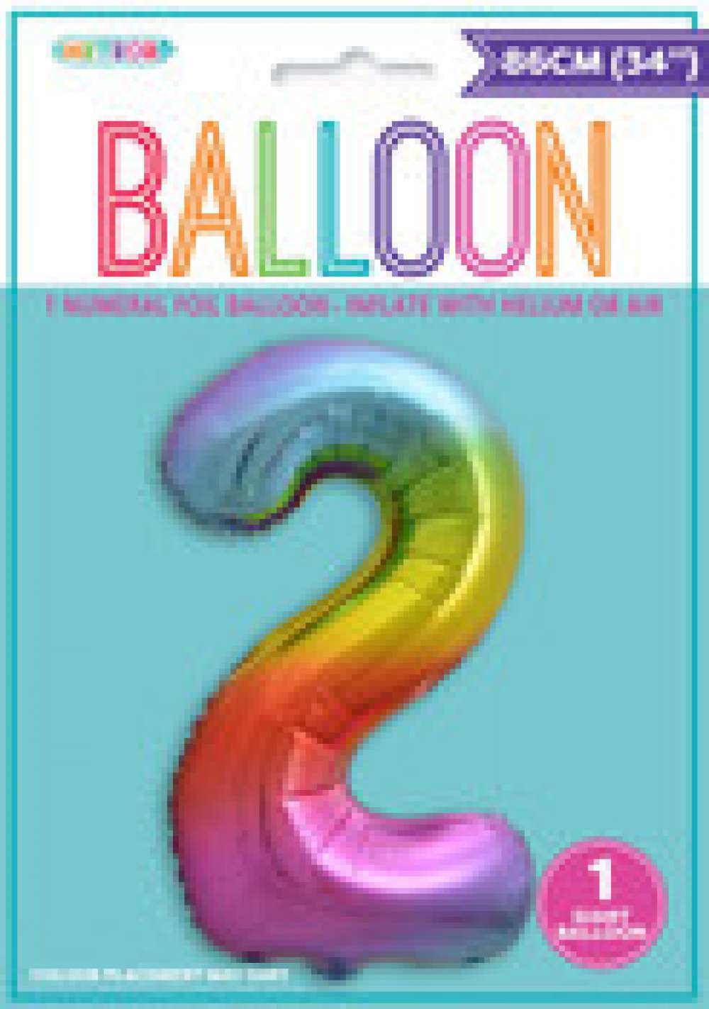 View Foil Balloon 34" Rainbow Jumbo NO 2