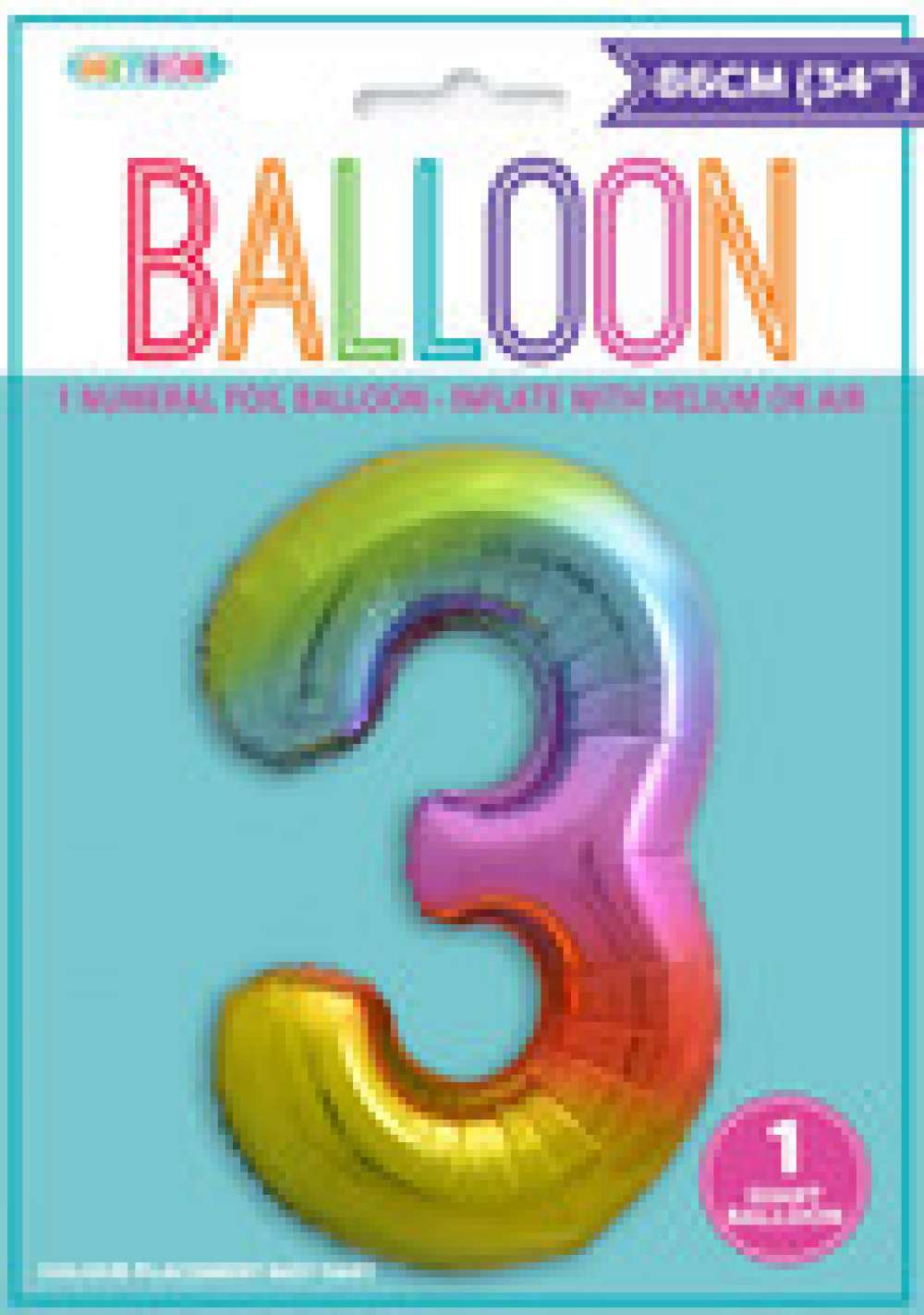 View Foil Balloon 34" Rainbow Jumbo NO 3