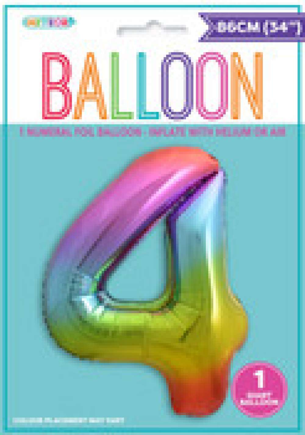 View Foil Balloon 34" Rainbow Jumbo NO 4